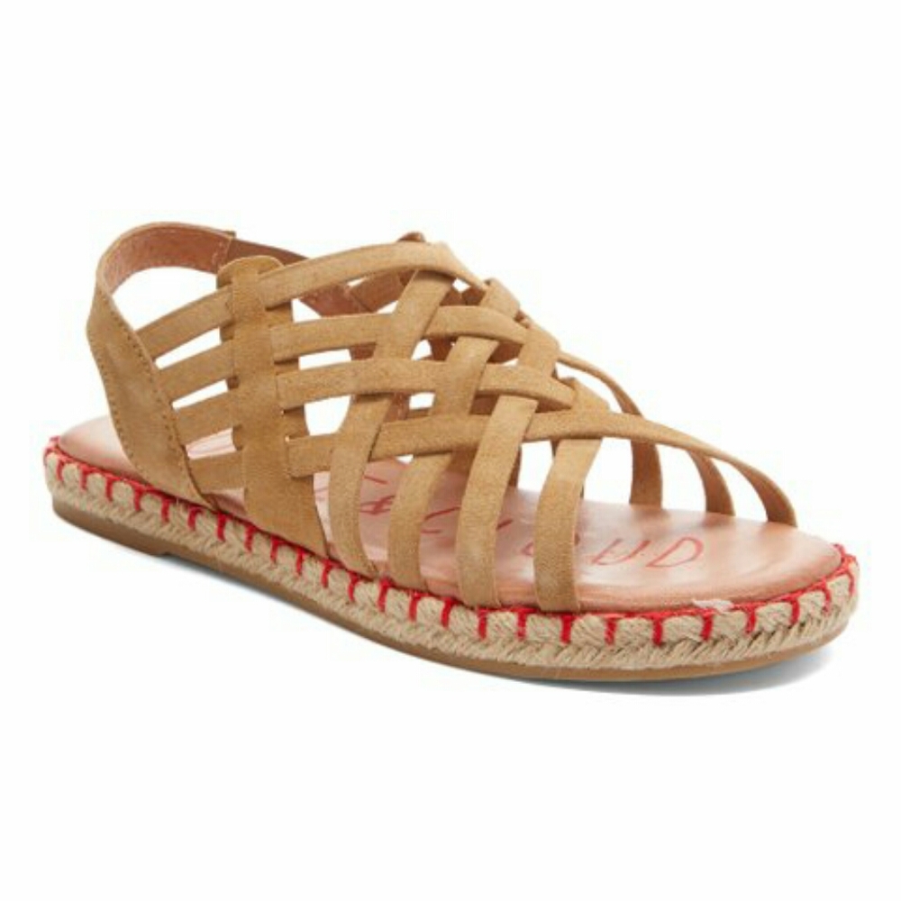 127) Genuine Leather Espadrille Cushioned Sandals